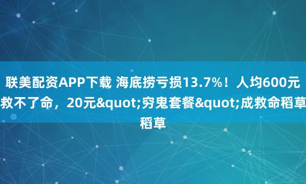联美配资APP下载 海底捞亏损13.7%！人均600元救不了命，20元"穷鬼套餐"成救命稻草